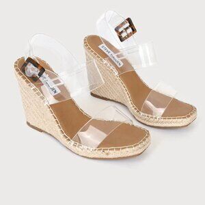 Clear Vinyl Espadrille Wedges Size 8.5 BN Never Worn